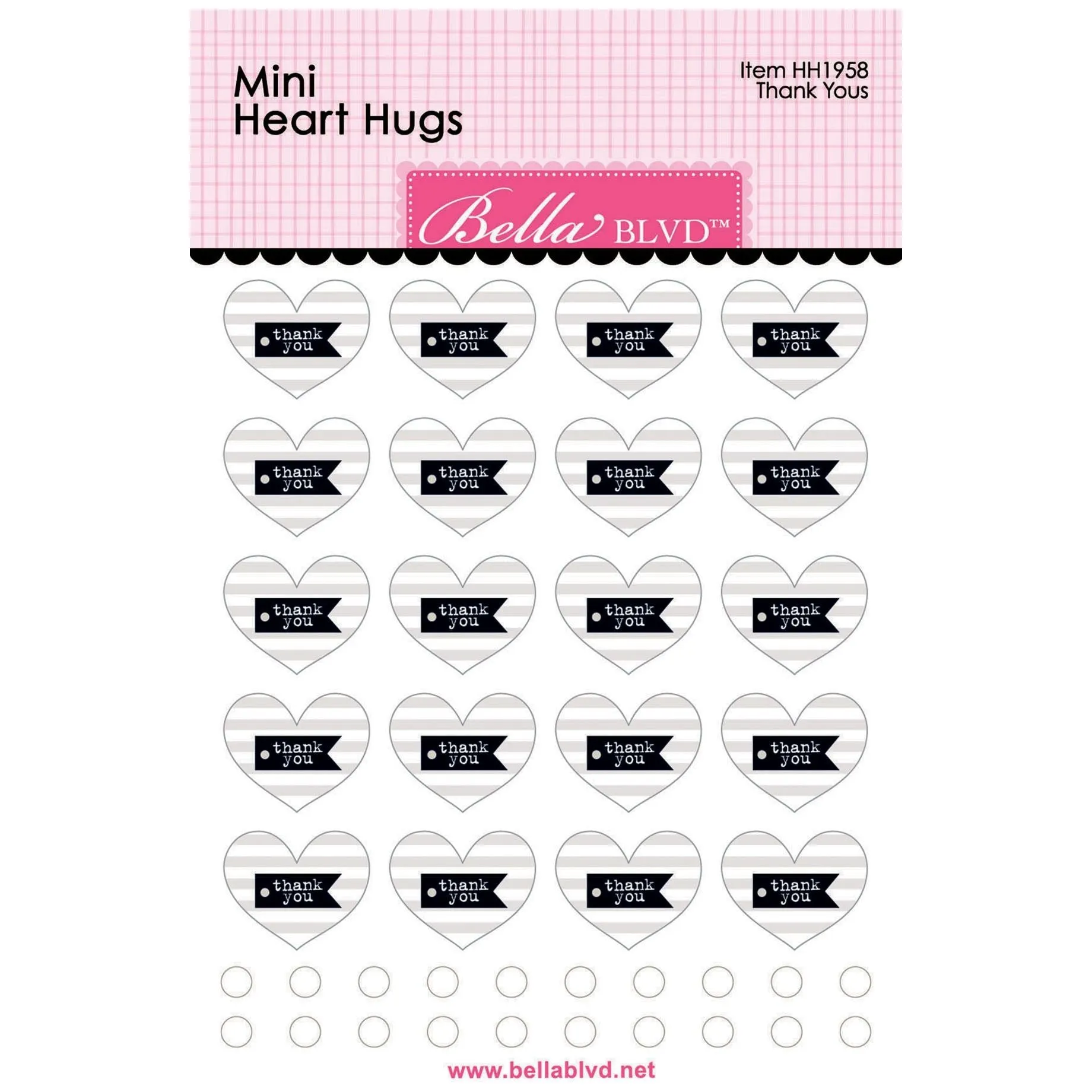 Bella Blvd - Just Because Collection - Coordinating - Mini Heart Hugs - Thank Yous / BB1958