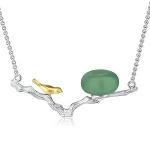 Bird Necklace with Natural Aventurine