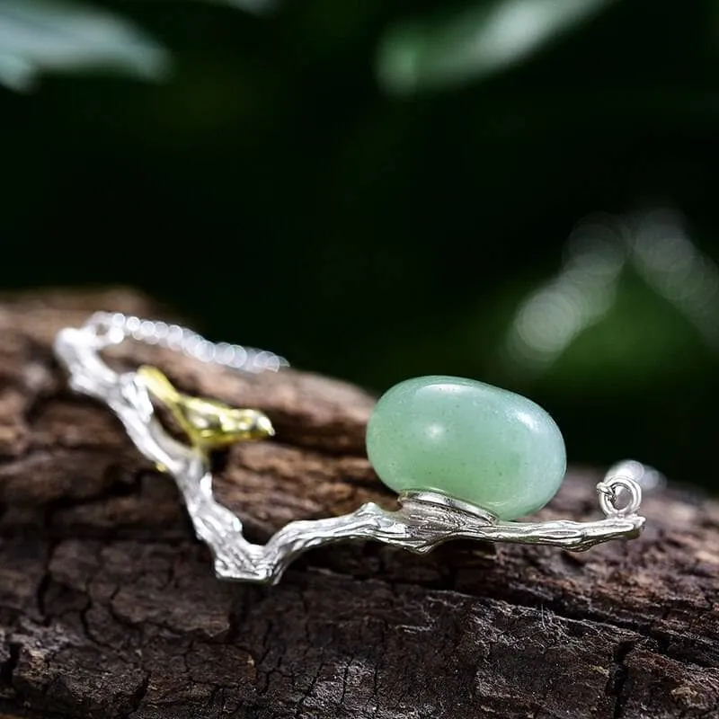 Bird Necklace with Natural Aventurine