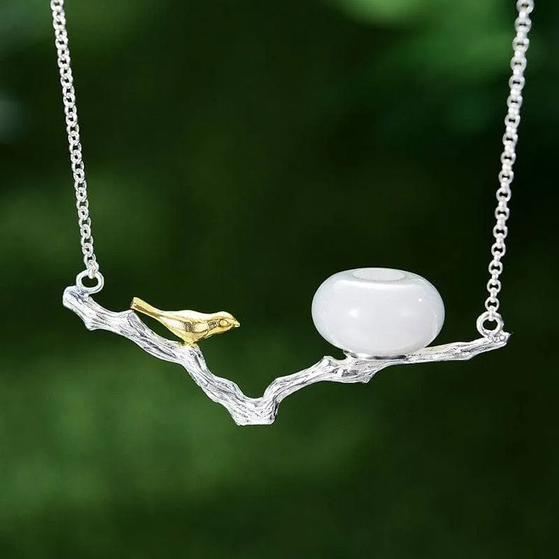 Bird Necklace with Natural Aventurine