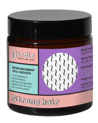 Birdie - Strong Hair - Compléments Alimentaires "Renforcement des cheveux" - 150g (Collection anti-gaspi)