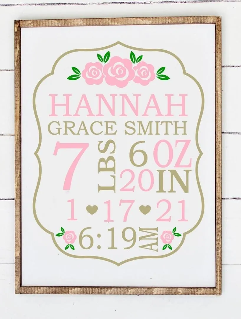 Birth Stats Flowers