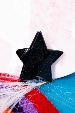 Black Star Glitter Hair Claw