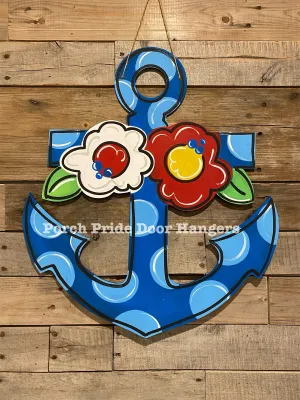 Blue Anchor Summer Door Hanger
