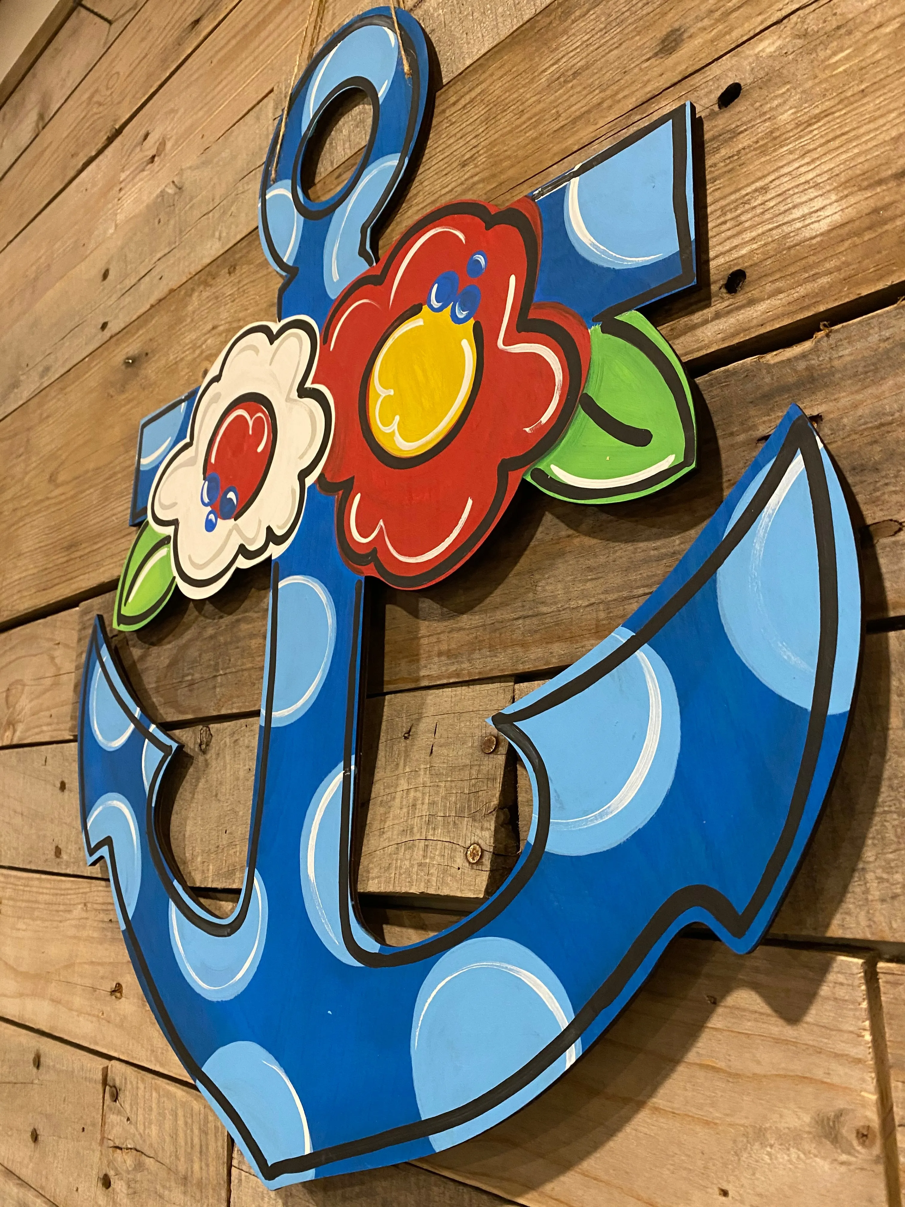 Blue Anchor Summer Door Hanger