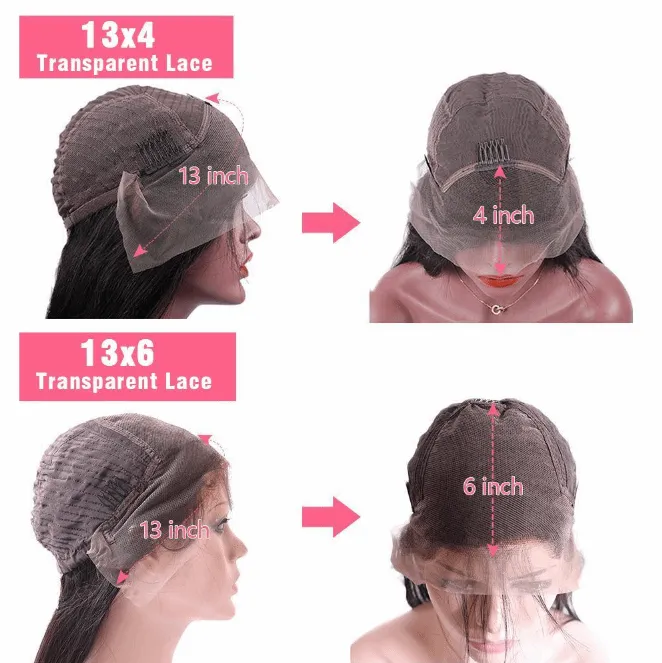 Body Wave Lace Front Wig 13x4/13x6 Transparent Lace Frontal Human Hair Wigs
