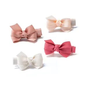 Bows Pink Earthy Shades Set of 4 Baby Hair Clips