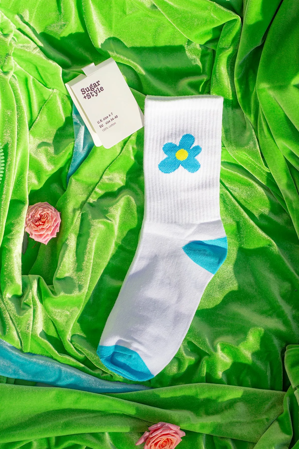 Bright Single Cartoon Flower Motif Socks