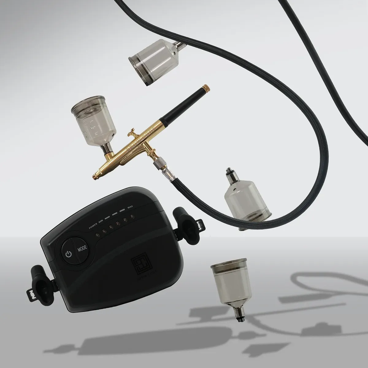 Brow Code Air Brush and Pro Stain Kit Plus Stencils and Liquid Peroxide