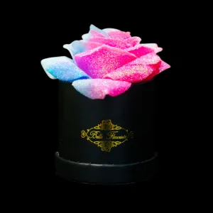 Bubblegum Glitter Roses - Black Micro Box (1 Rose)