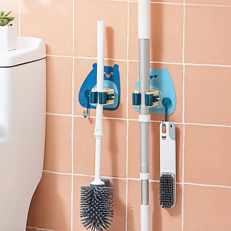 Cartoon Creative Strong Seamless Mop Clip with Sticky Hook Rack Holder