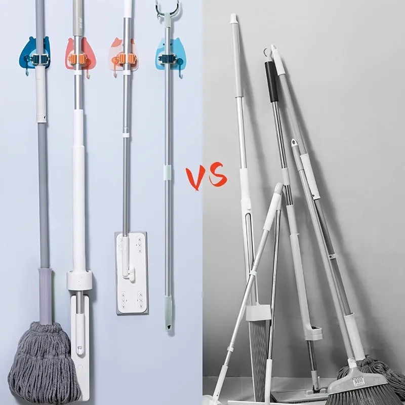 Cartoon Creative Strong Seamless Mop Clip with Sticky Hook Rack Holder