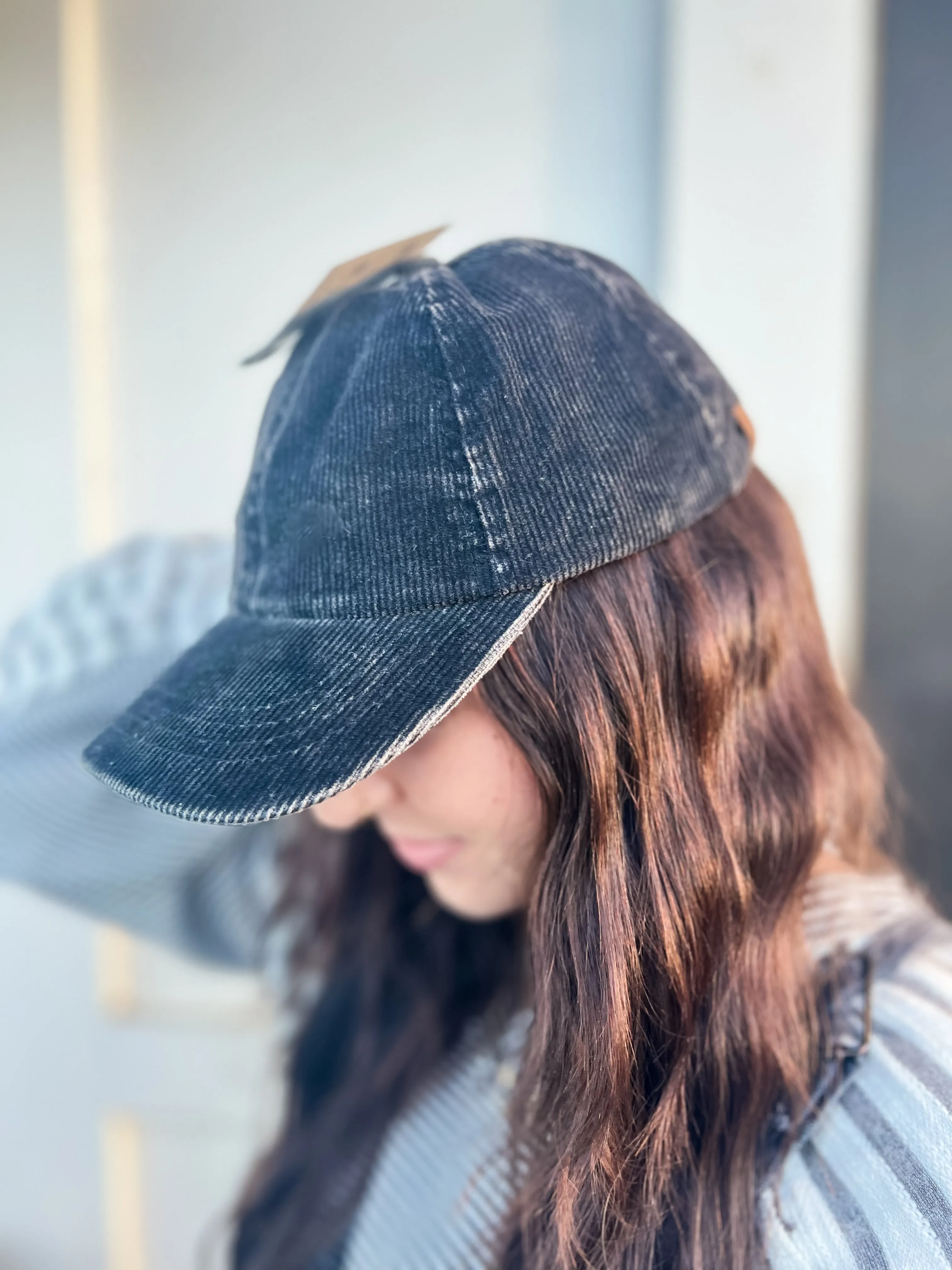 CC Stone Washed Corduroy Cap- BLK