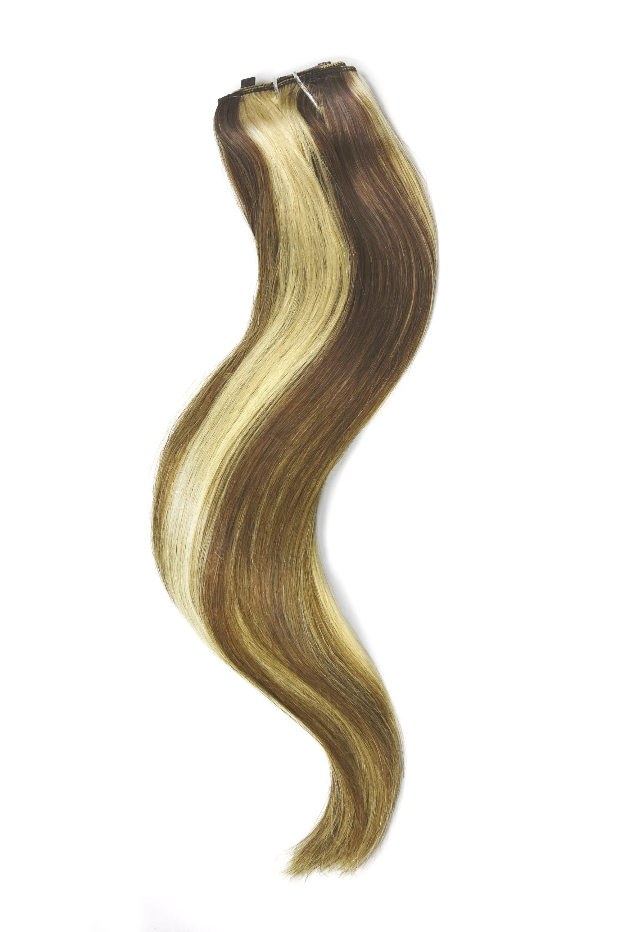 Chestnut Bronde (#6/613) Quad Weft Clip In One Piece Hair Extensions