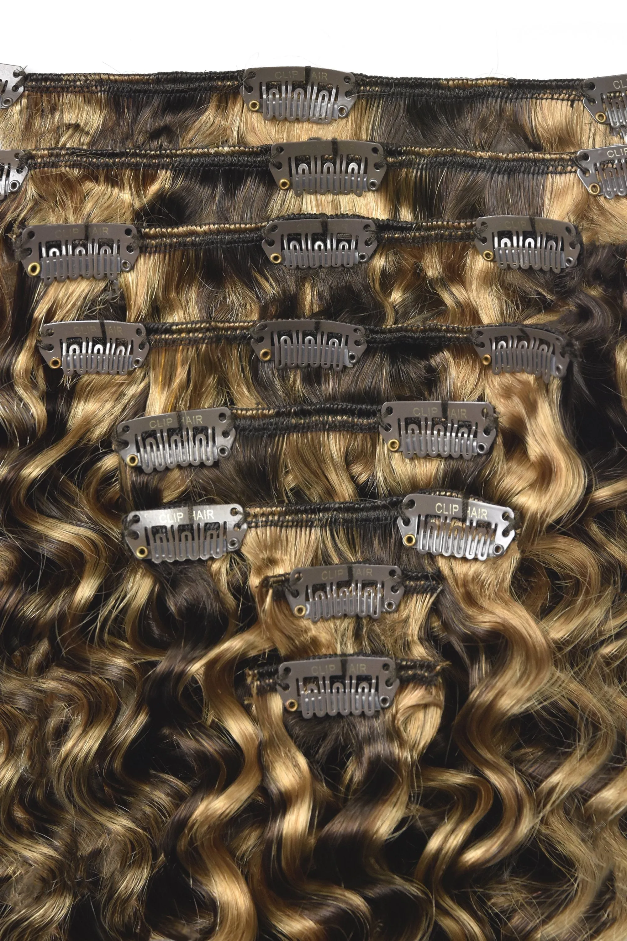 Chocolate Honey (#4/27) Curly Clip In Hair Extensions