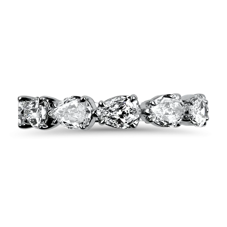 Christopher Designs 14k White Gold L'Amour Crisscut Pear Diamond Band
