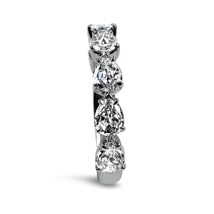 Christopher Designs 14k White Gold L'Amour Crisscut Pear Diamond Band