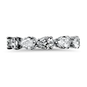 Christopher Designs 14k White Gold L'Amour Crisscut Pear Diamond Band