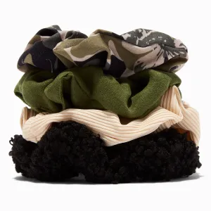 Claire's Flower Hair Scrunchies - 4 Pack | Camo