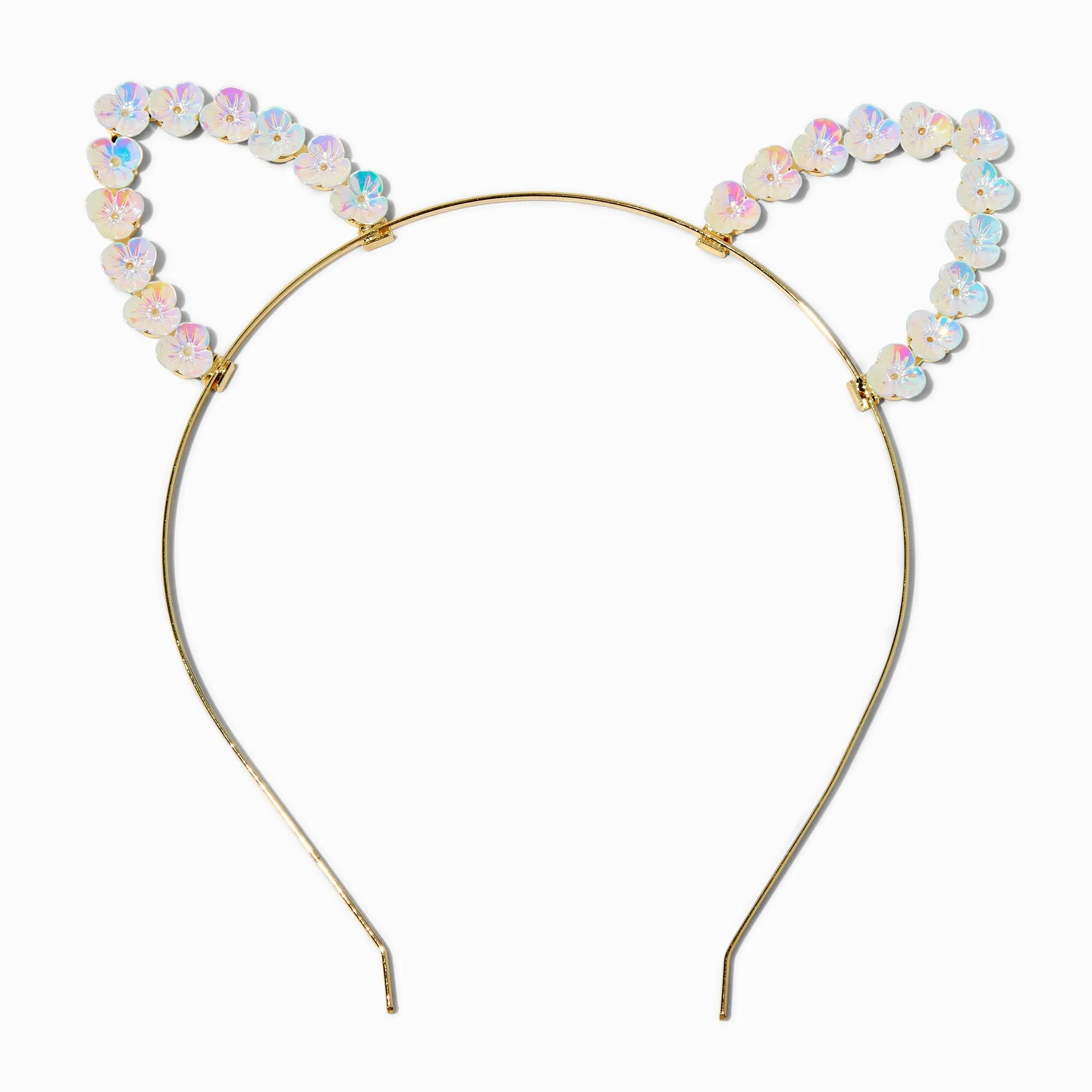 Claire's Iridescent Flowers Cat Ears Headband
