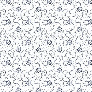 Classic Keepsakes in Blue 14655-50 Calico Floral White/Navy
