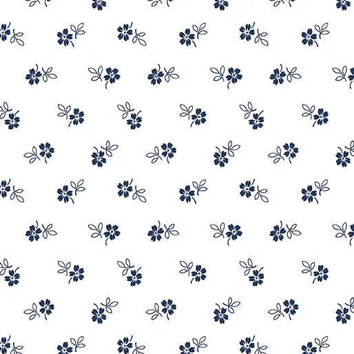 Classic Keepsakes in Blue 14657-50 Daisy Garden White/Navy