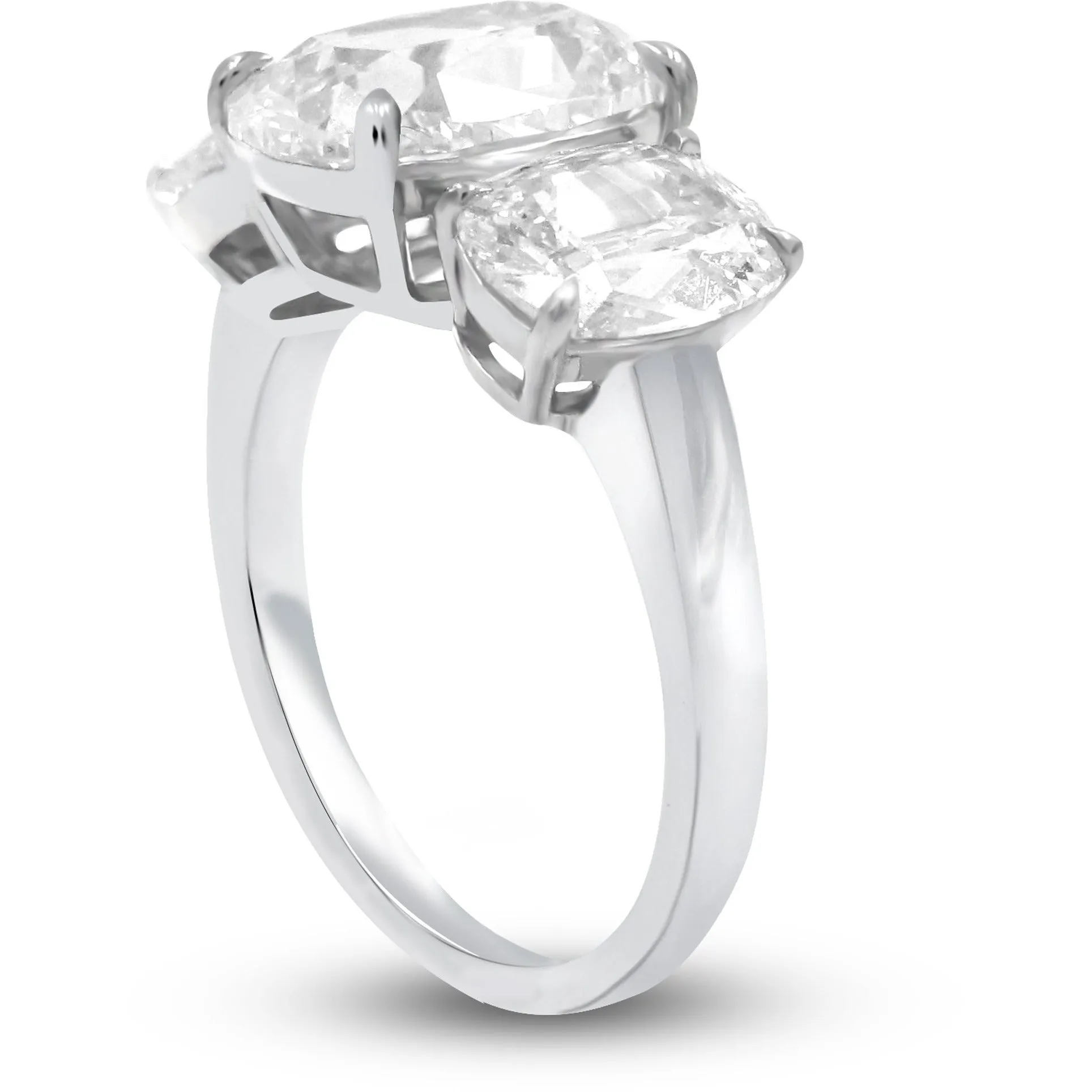 Classic Trilogy Henri Daussi GIA Certified Engagement Ring Features 3 Cushion Cut Diamonds
