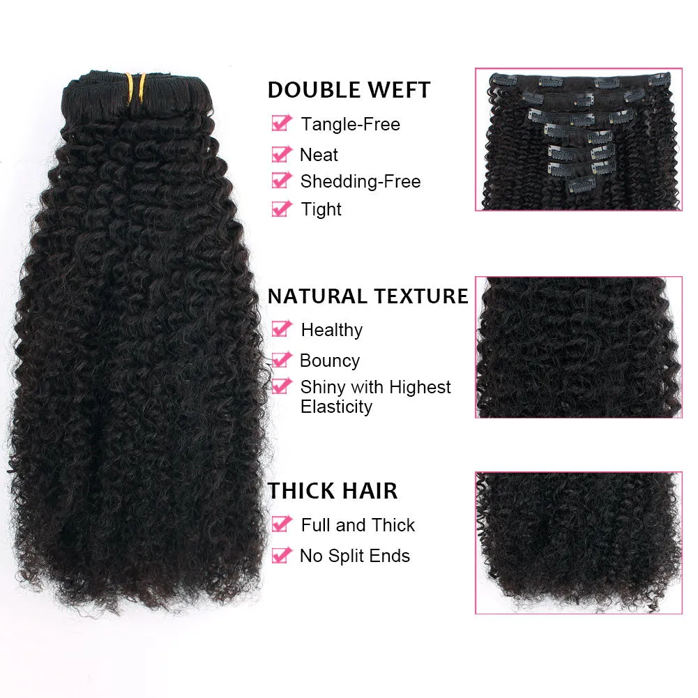 Clip in Hair Extension Afro Kinky Curly