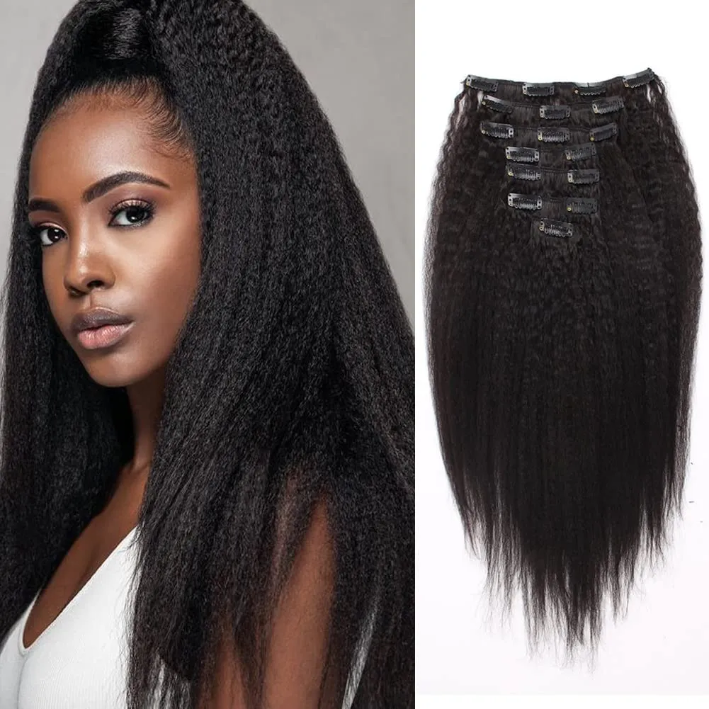 Clip in Hair Extension Kinky Straight