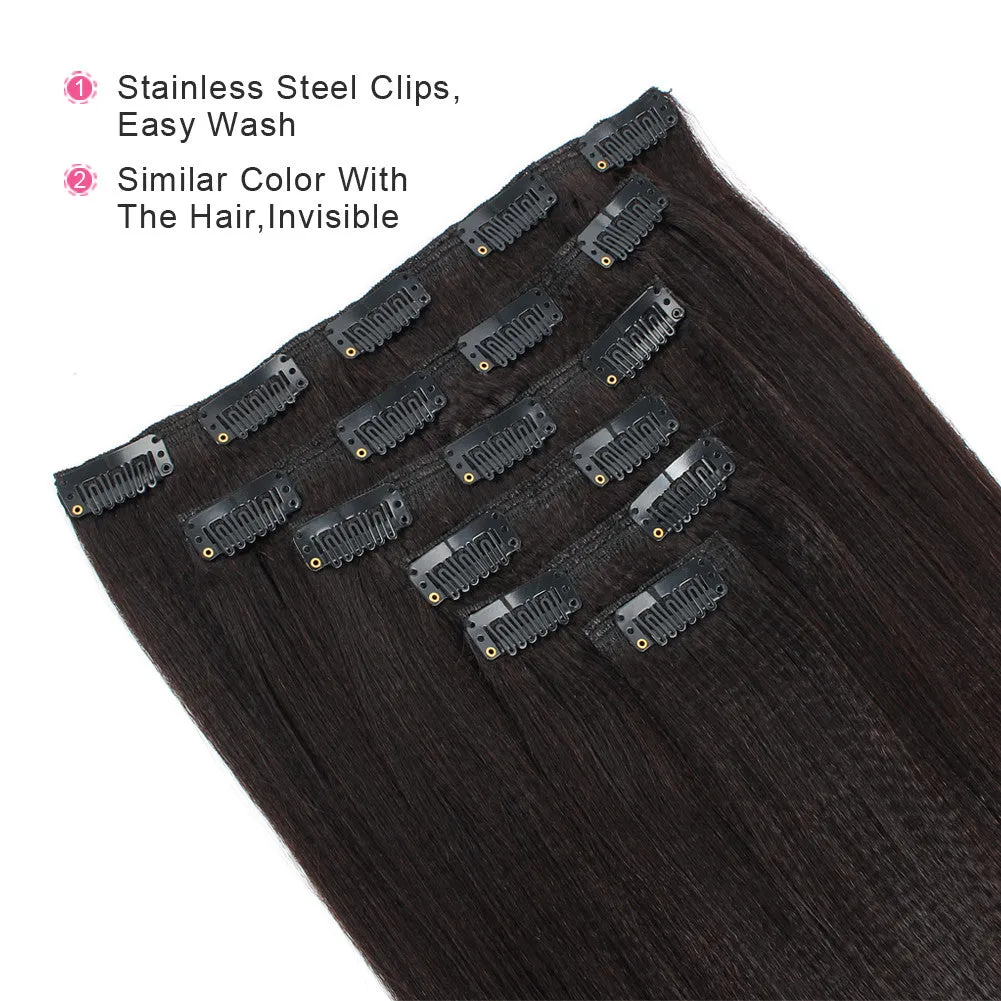 Clip in Hair Extension Yaki Straight