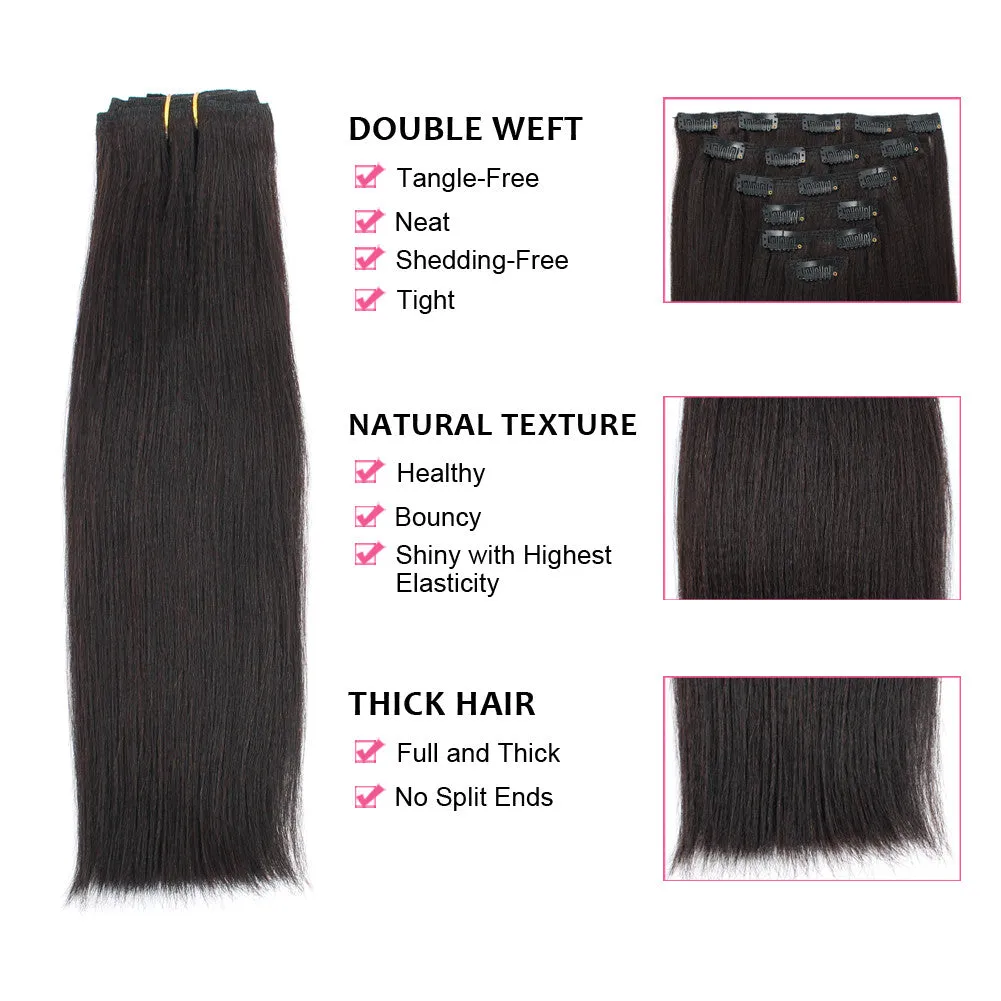 Clip in Hair Extension Yaki Straight
