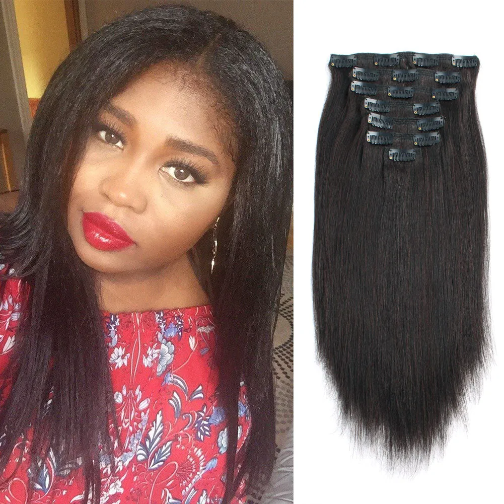 Clip in Hair Extension Yaki Straight