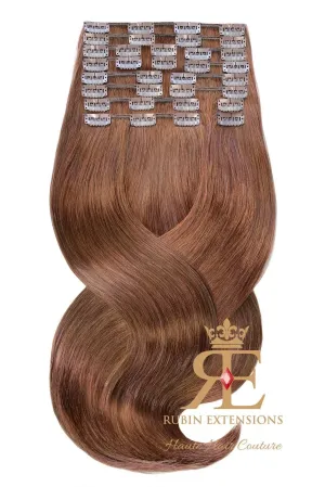 Clip-In LUXURY  Extensions  Mahagoni-Braun Deluxe Line