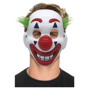 Clown Mask, Pvc, With Hair & Elastic Strap