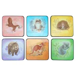 Coaster 6 Pcs Boxed Colourful Animals