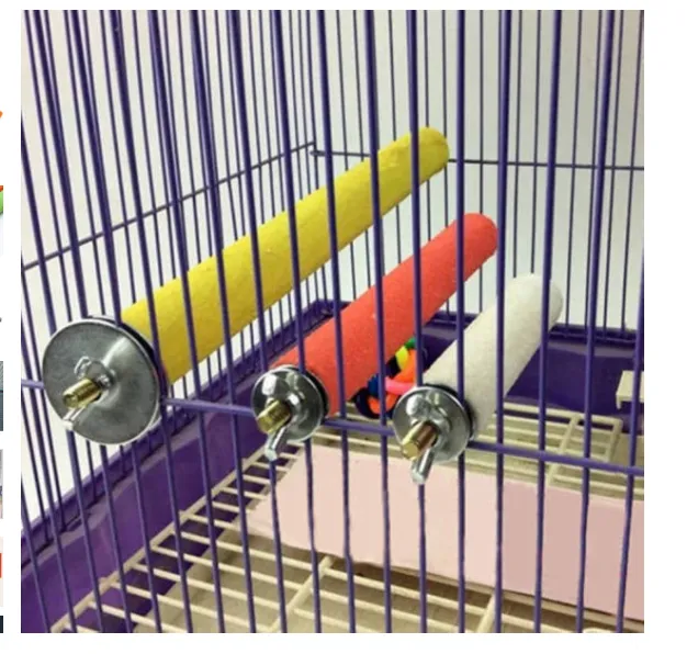 Colorful Pet Paw Grinding Toys Parrot Stand Chew Color Random Budgie Perches Cage Station