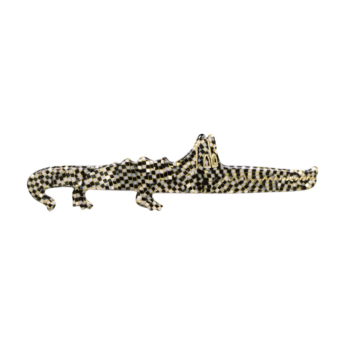Crocodile Damier Hair Clip