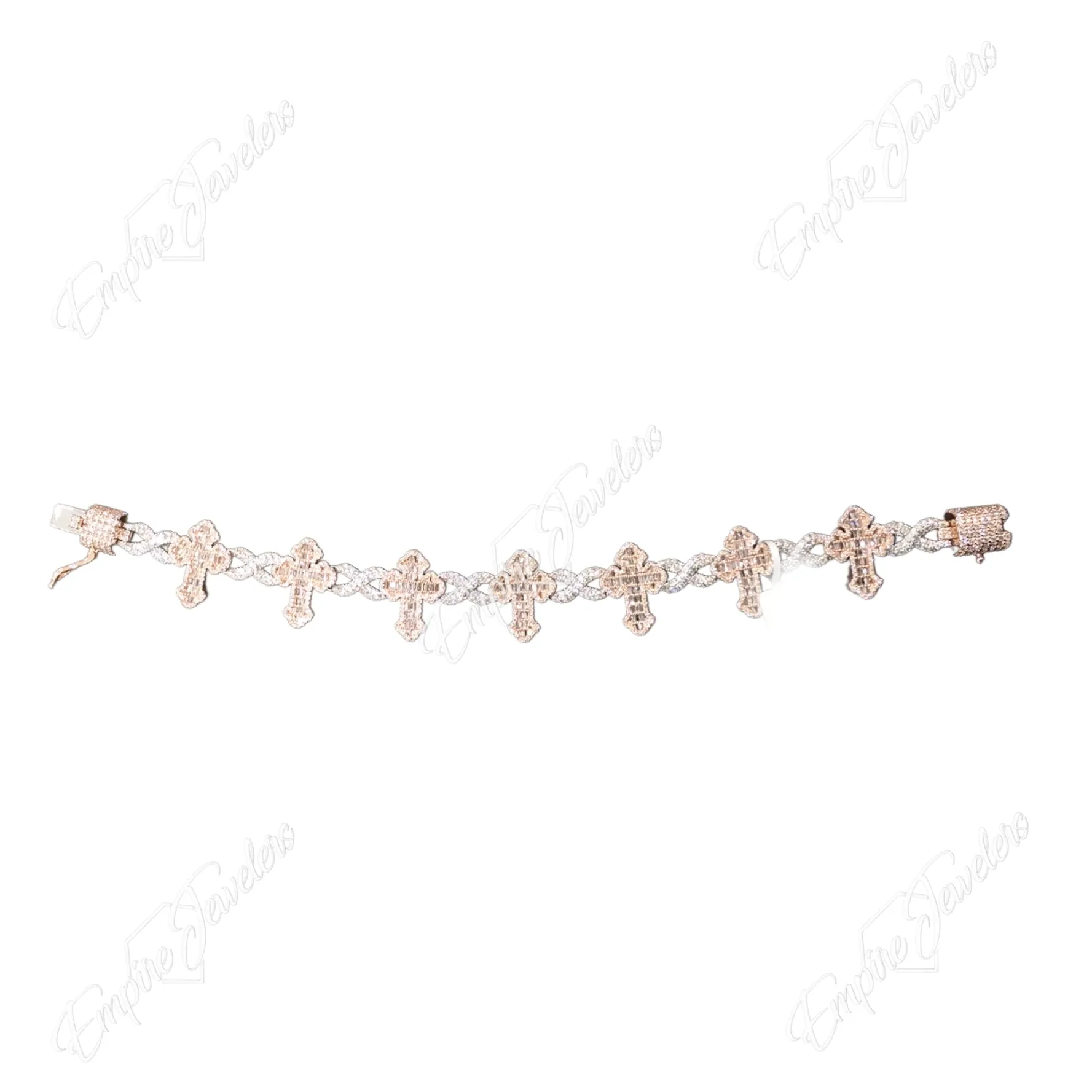 Custom diamond cross bracelet