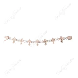 Custom diamond cross bracelet