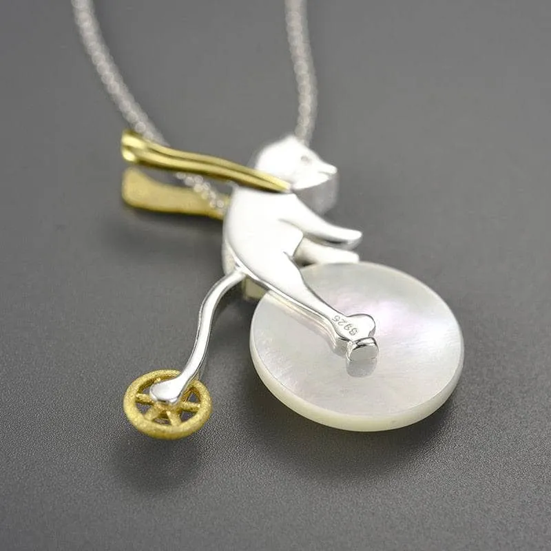 Cute Bicycle Riding Bear Pendant