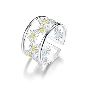 Daisy Flower Adjustable Ring