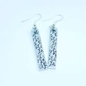 Dangling Floral - Hand Stamped Earrings