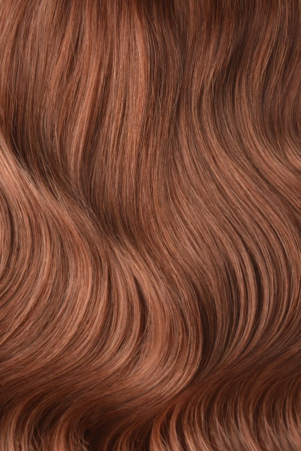 Dark Auburn/Copper Red (#33) Double Wefted Full Head Clip In Hair Extensions
