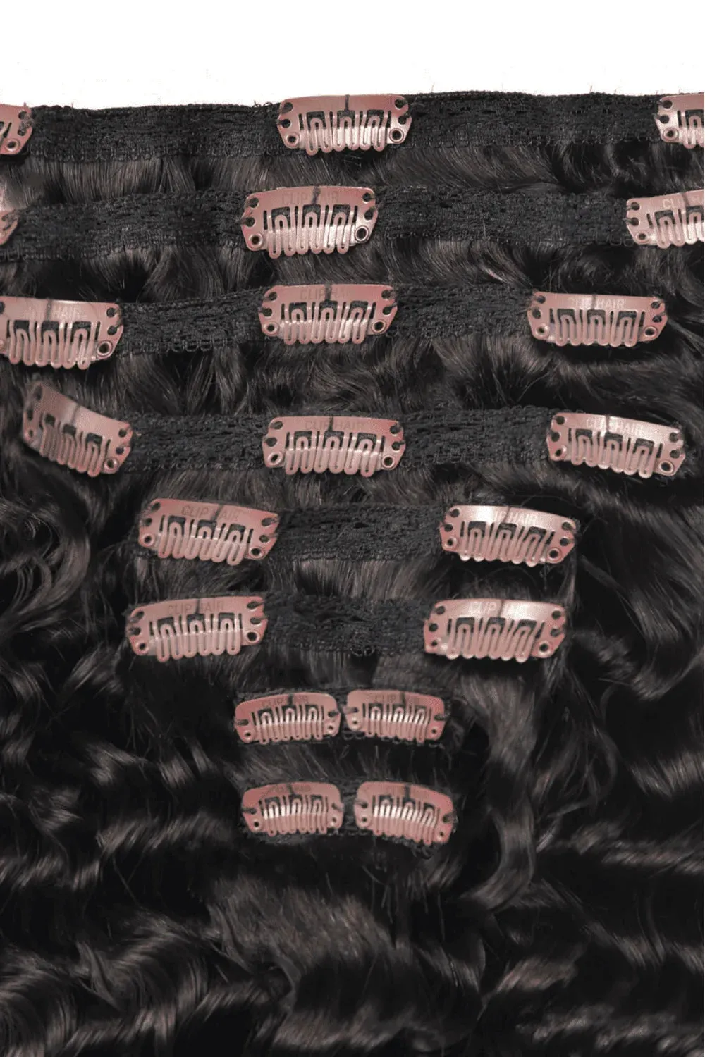 Darkest Brown (#2) Curly Clip In Hair Extensions