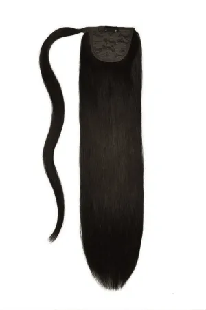 Darkest Brown (#2) Straight Up Wrap Around Ponytail Extension