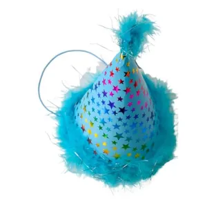 Dexypaws - Dog Birthday Hat Blue Metallic Sparkles