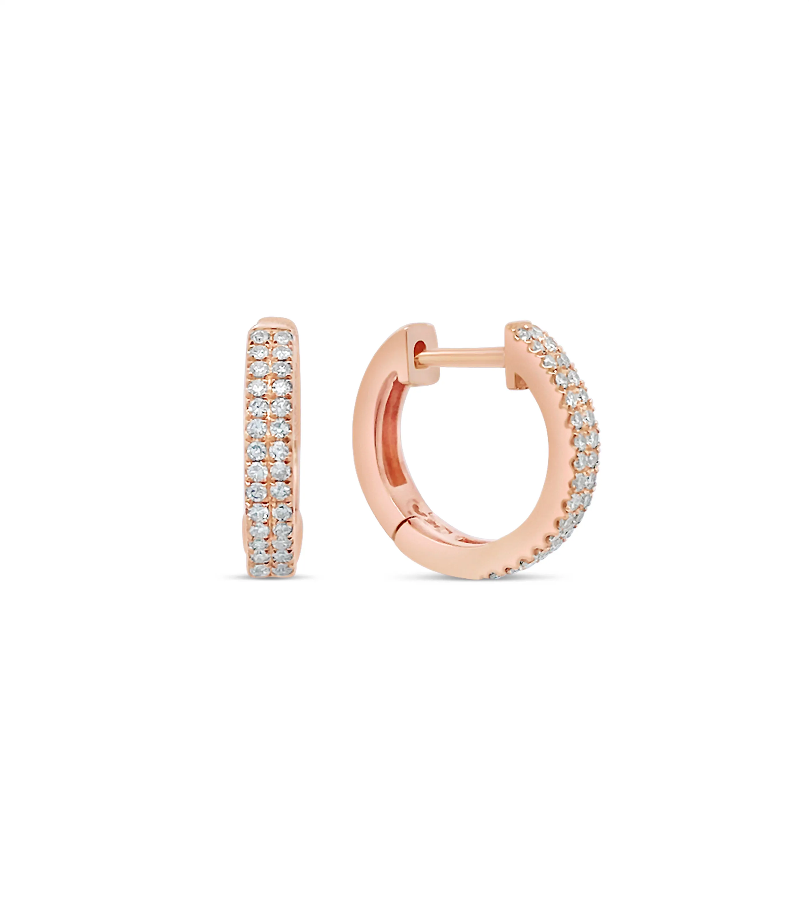 Diamond 2 Row Huggie Earring