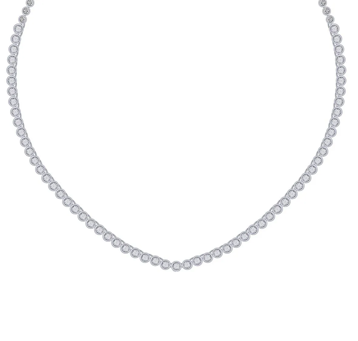 Diamond Bezel Tennis Necklace