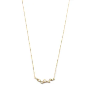 Diamond Bezel with Gold Ball Necklace