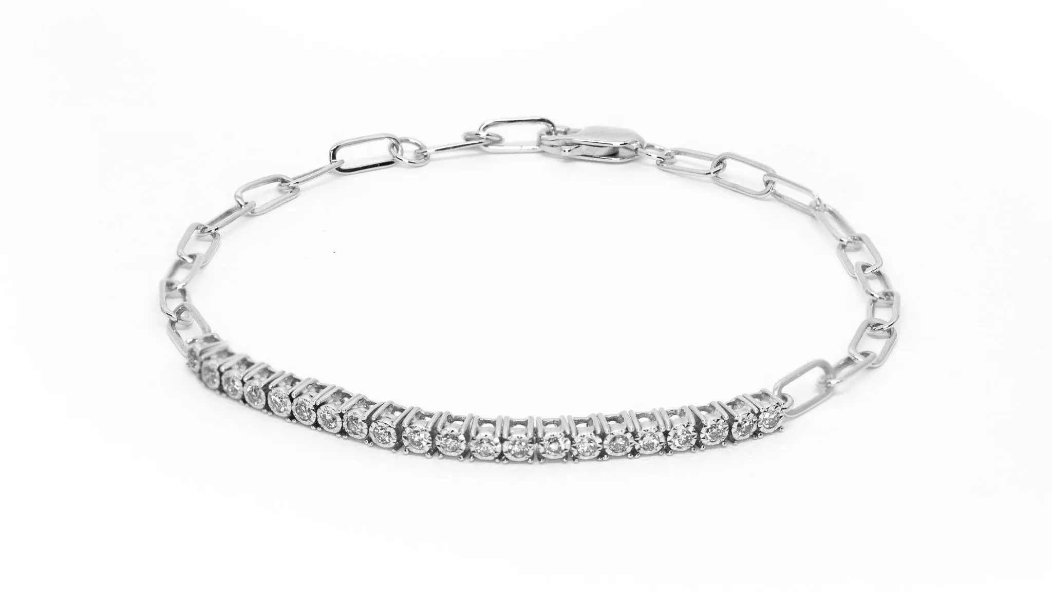 Diamond Paperclip Bracelet